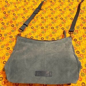 New & Unused blue suede handbag